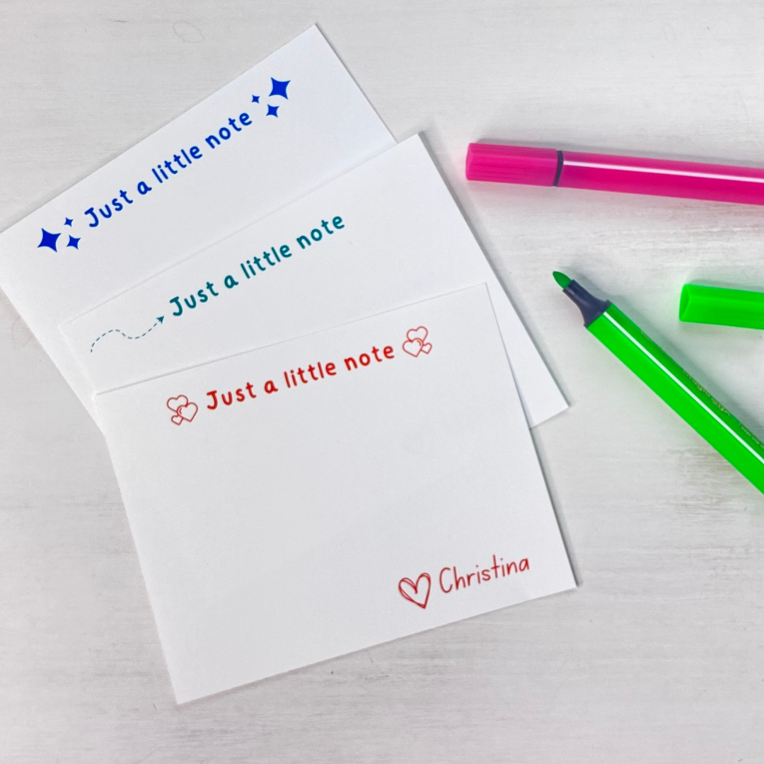 Just a Little Note Personalized Kids Notecards Set