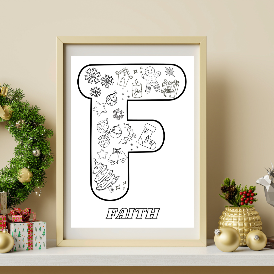 Perfect Coloring activity for kids Christmas or holiday party! Personalized coloring poster for a unique Christmas gift!