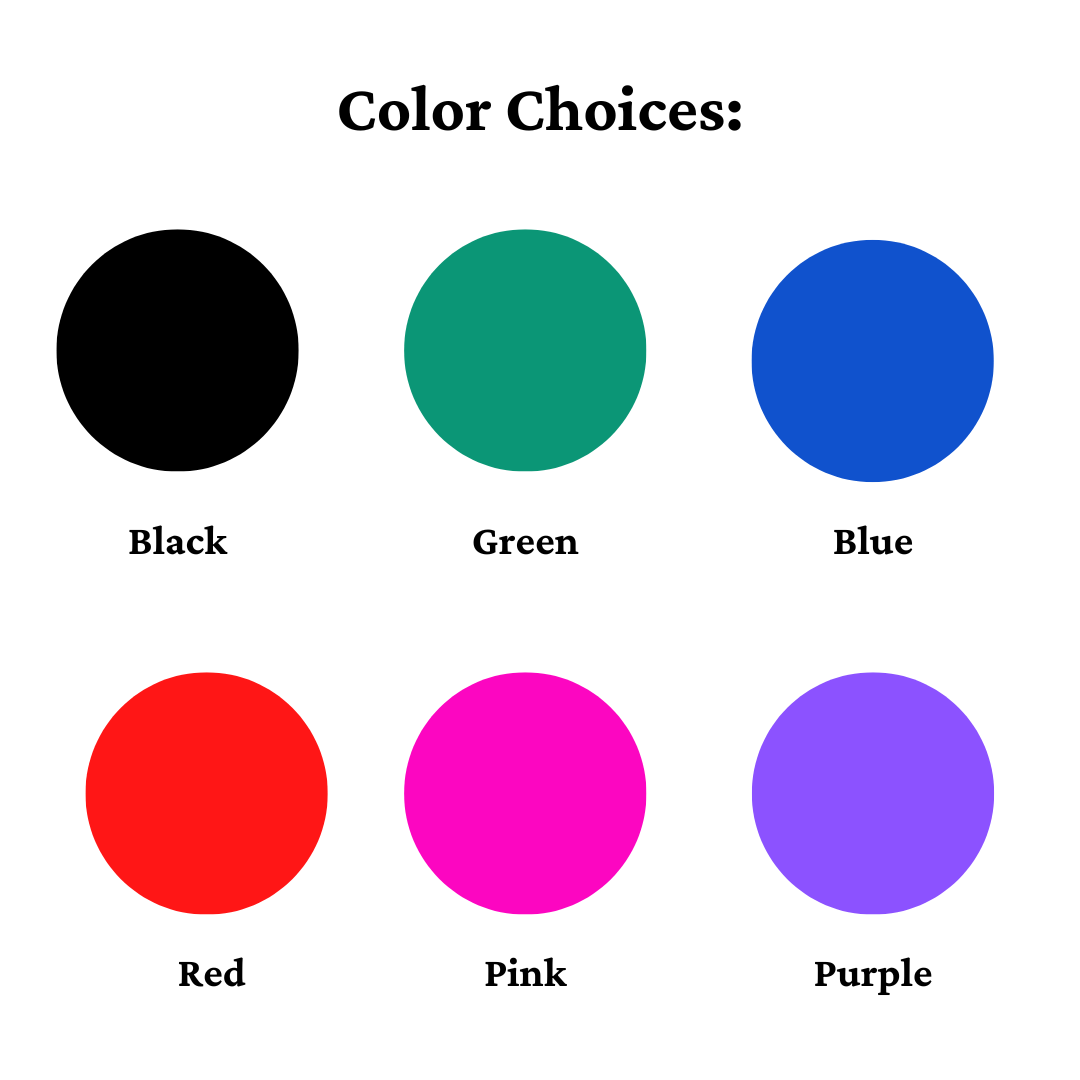 Choose your color for your personalized notecards!