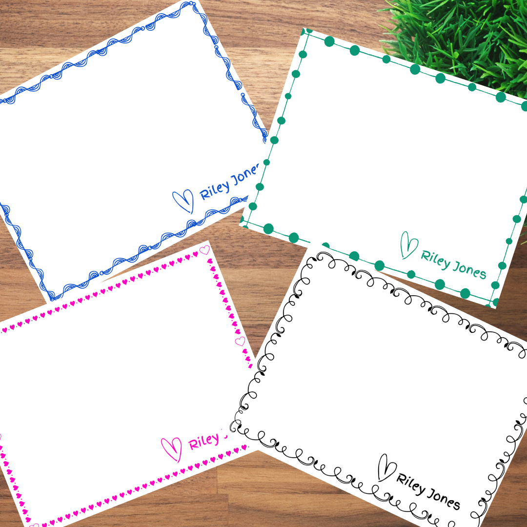 Janie's Deals Personalized Kids Notecards Set with Pen