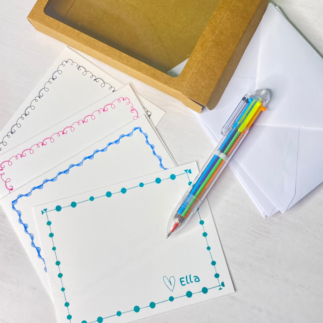 Personalized Kids Notecards Set with Pen – Fun Learn Grow Co.