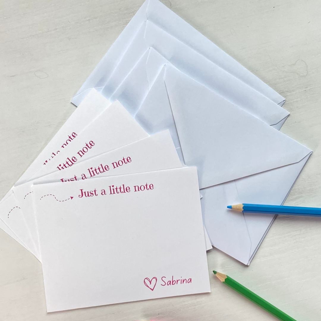 Just a Little Note Personalized Kids Notecards Set