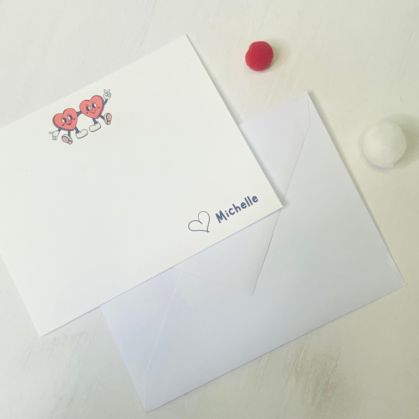 Adorable Valentine Notecards Set for kids and adults! Personalized for extra fun! Comes with a free multi-pen , perfect for gifting!