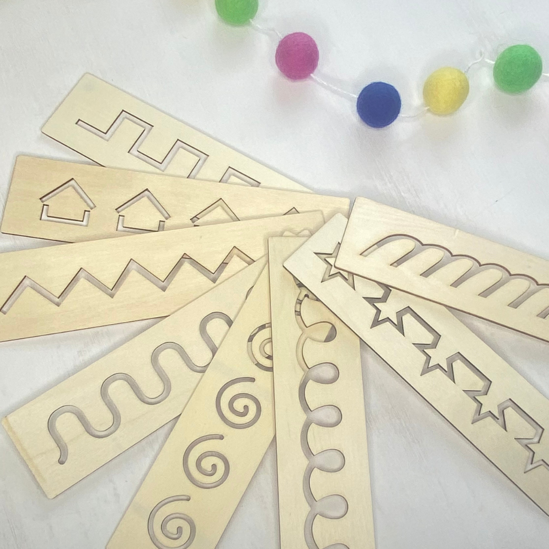 Wooden Montessori | Early Learning | Pen Control |  Practice Stencils