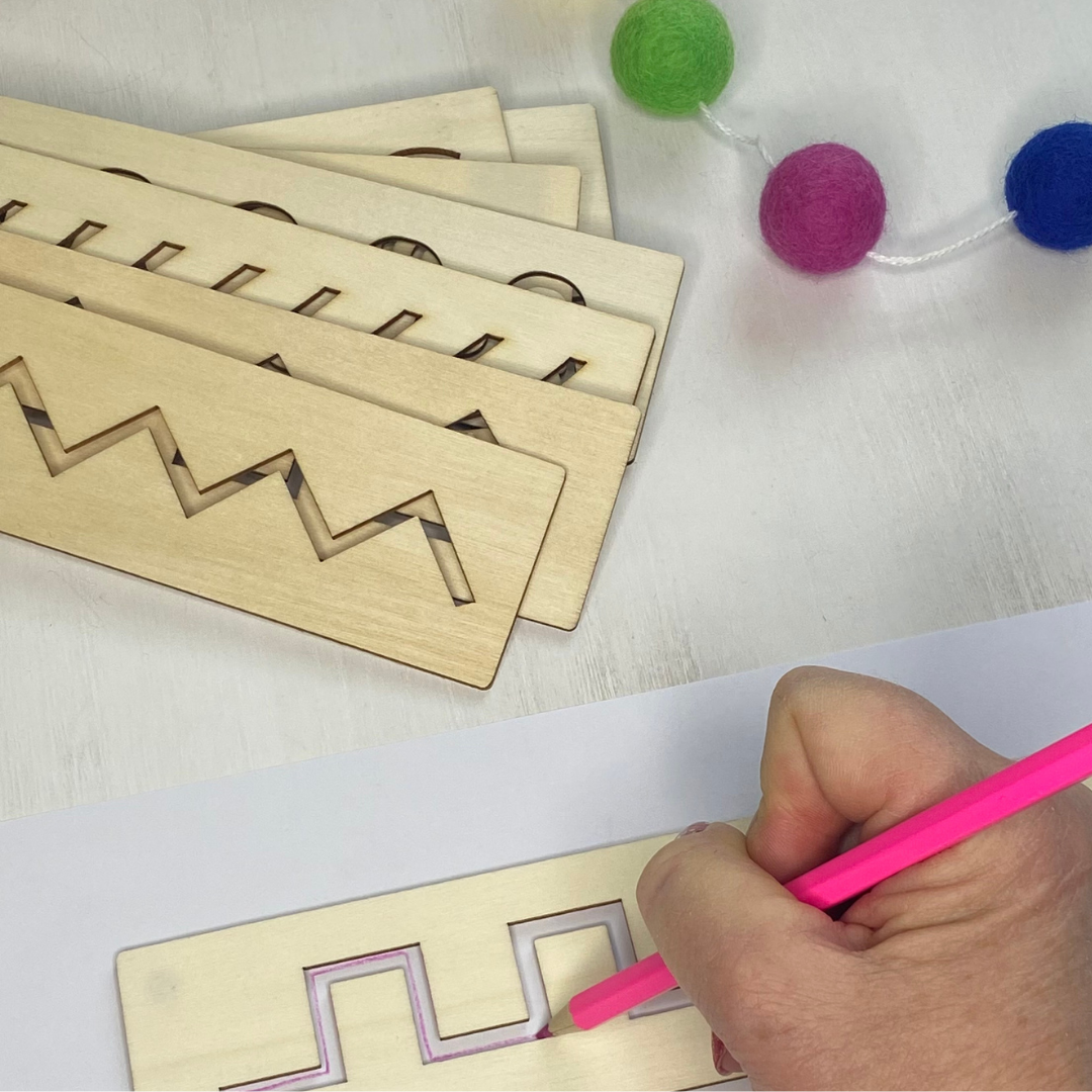 Wooden Montessori | Early Learning | Pen Control |  Practice Stencils