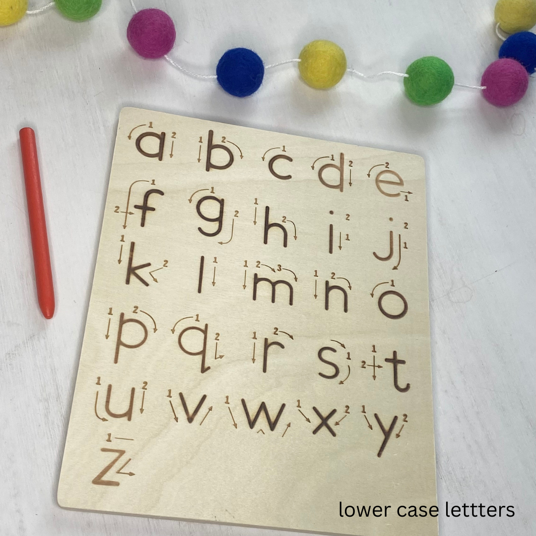 Double-Sided Wooden Alphabet Tracing Board | Upper and Lowercase Letters | Writing Practice