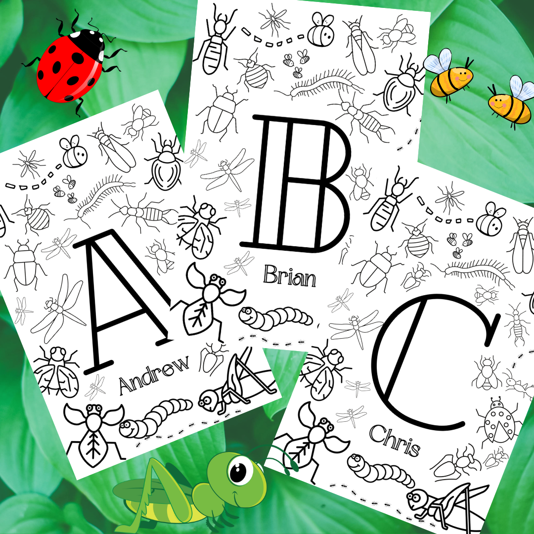 Personalized Kids Spring Coloring Posters