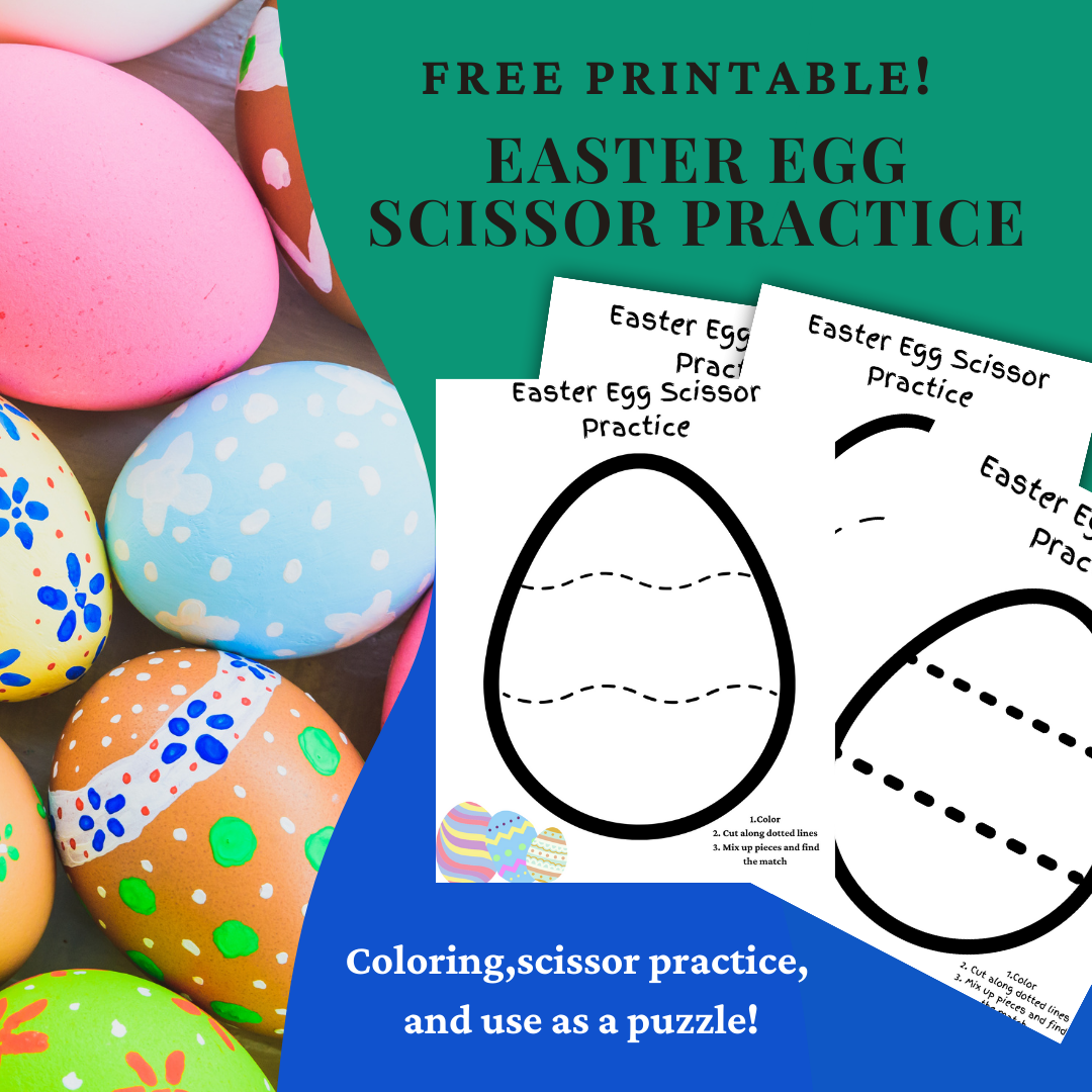 Printable Easter Egg Scissor Practice Bundle