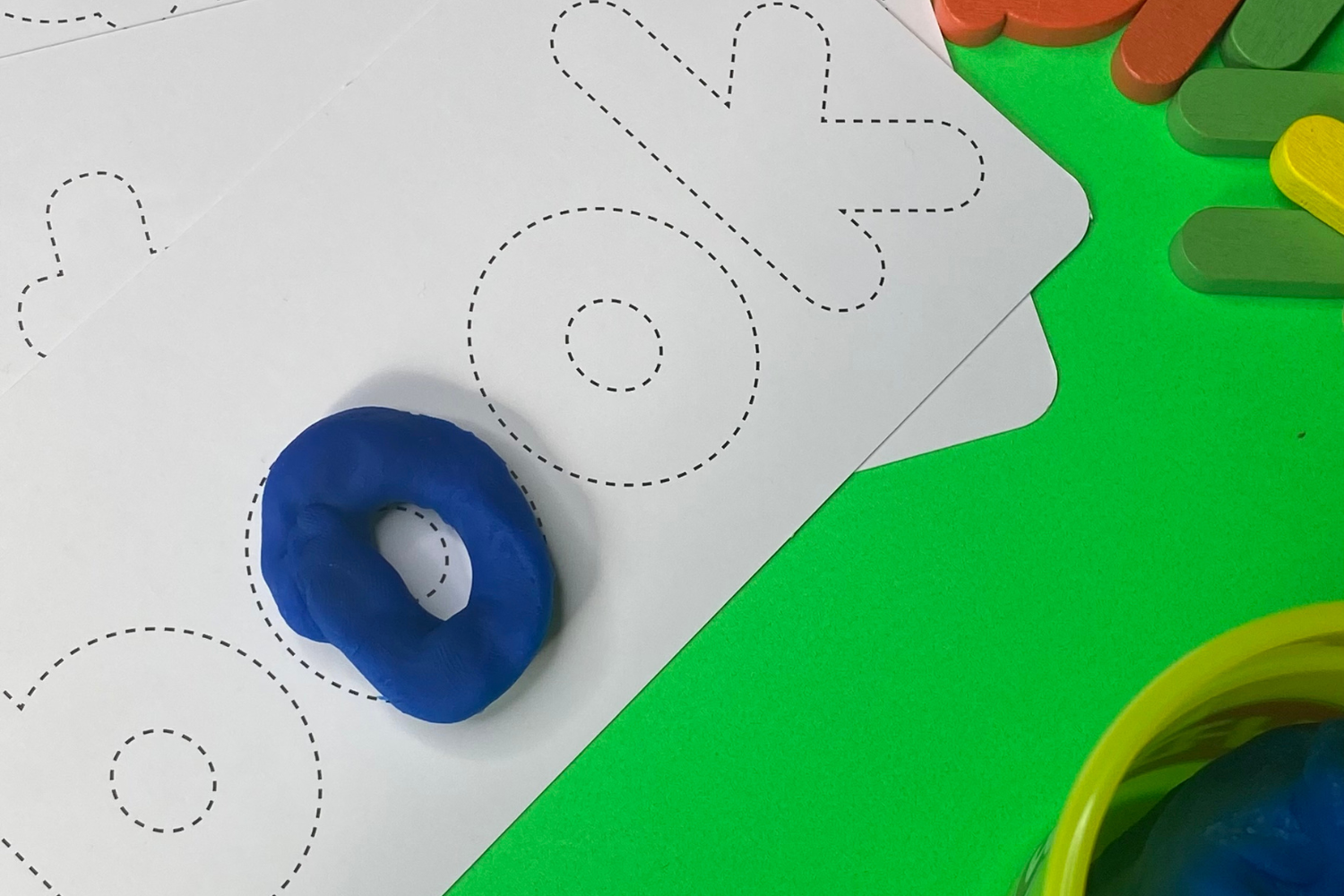 use play dough for more fine motor skill practice with our word cards