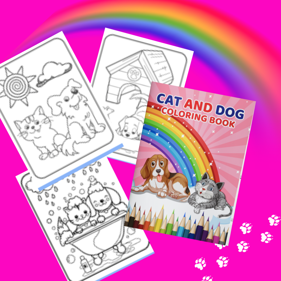 Cat/Dog Coloring Page Bundle