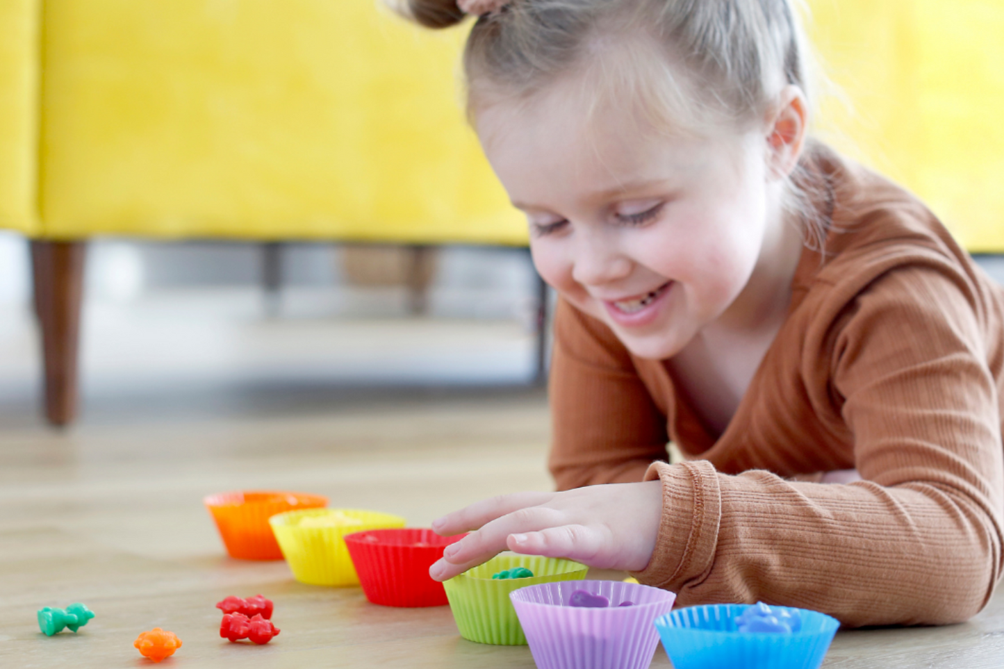 build confidence with your young learner with our rainbow counting bears